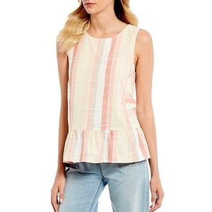 NWT! Cremieux Alex Sleeveless Peplum Blouse